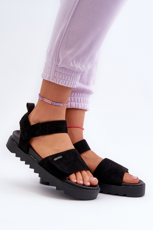 Zamšādas basenes ar platformu Big Star NN274700 melnas krāsas