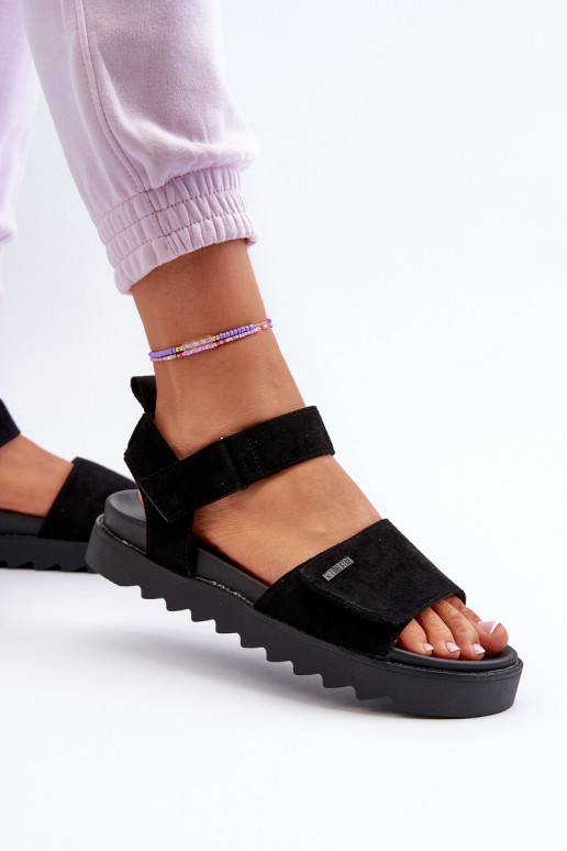 Zamšādas basenes ar platformu Big Star NN274700 melnas krāsas