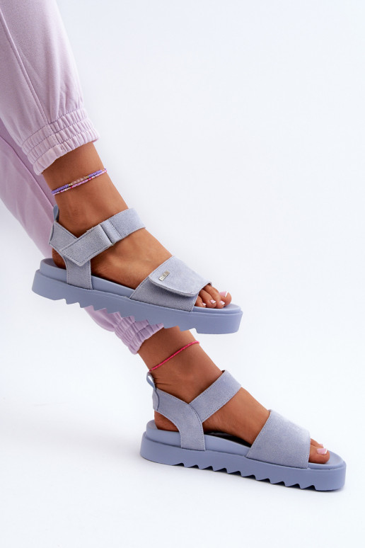 Zamšādas basenes ar platformu Big Star NN274706 Zilas krāsas