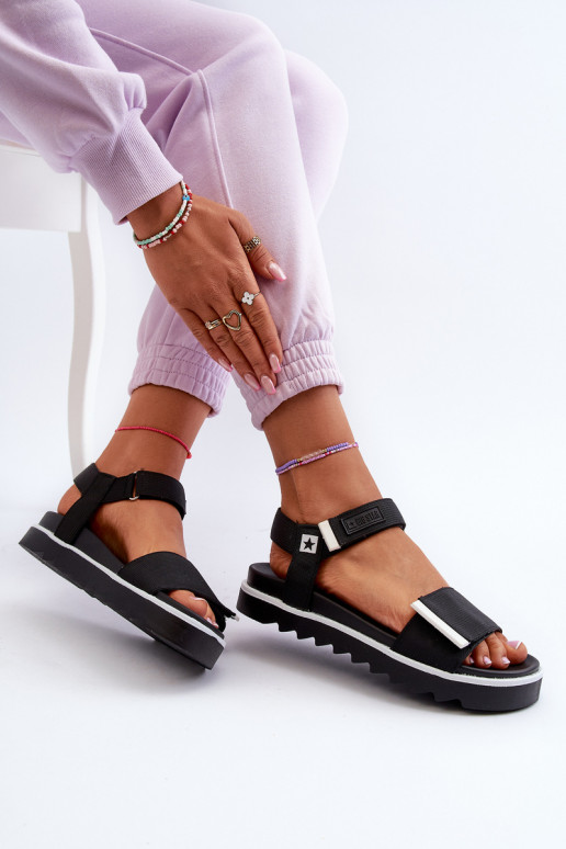 Sieviešu basenes ar platformu Big Star NN274778 melnas krāsas