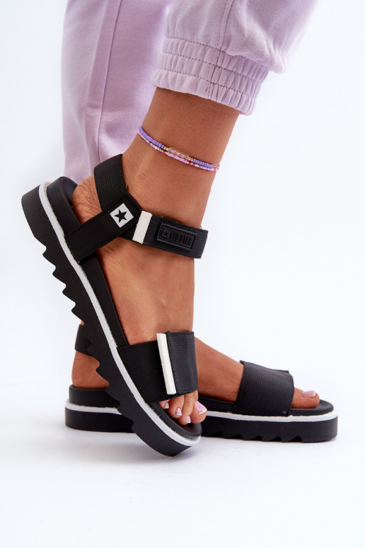 Sieviešu basenes ar platformu Big Star NN274778 melnas krāsas