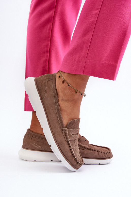 Zamšādas mokasīni ar platformu Sergio Leone SP012 brūnas krāsas Zamšādas mokasīni ar platformu Sergio Leone SP012 brūnas krāsas