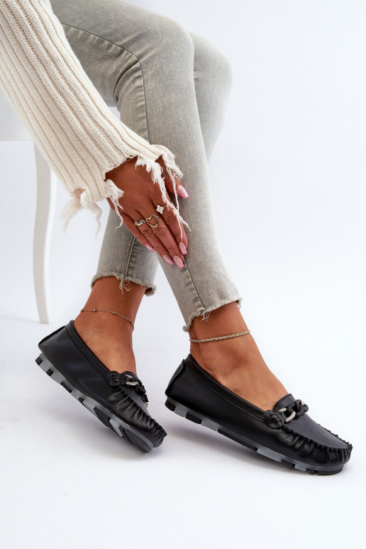 sieviešu mokasīni ar ornamentiem melnas krāsas S.Barski LR339 sieviešu mokasīni ar ornamentiem melnas krāsas S.Barski LR339