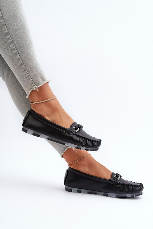 sieviešu mokasīni ar ornamentiem melnas krāsas S.Barski LR339 sieviešu mokasīni ar ornamentiem melnas krāsas S.Barski LR339