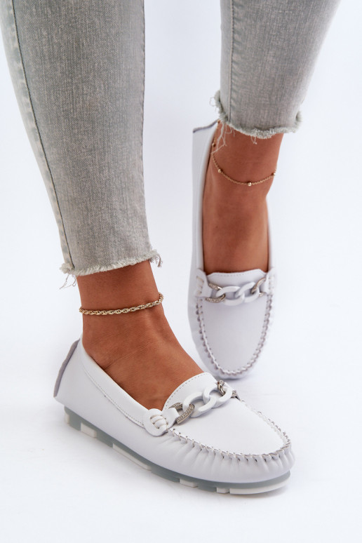 sieviešu mokasīni ar ornamentiem baltas krāsas S.Barski LR339 sieviešu mokasīni ar ornamentiem baltas krāsas S.Barski LR339