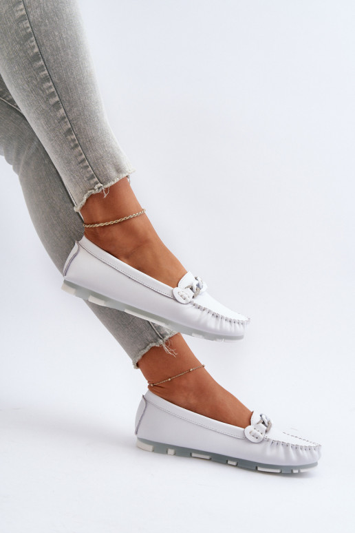 sieviešu mokasīni ar ornamentiem baltas krāsas S.Barski LR339 sieviešu mokasīni ar ornamentiem baltas krāsas S.Barski LR339