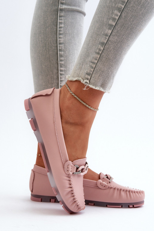 sieviešu mokasīni ar ornamentiem Rozā krāsas S.Barski LR339 sieviešu mokasīni ar ornamentiem Rozā krāsas S.Barski LR339