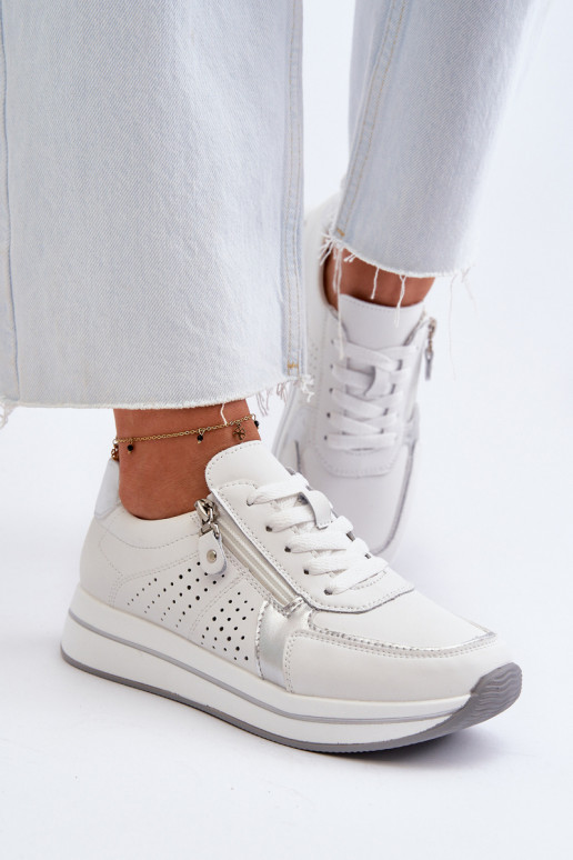     modeļa apavi ar platformu baltas krāsas Ligustra