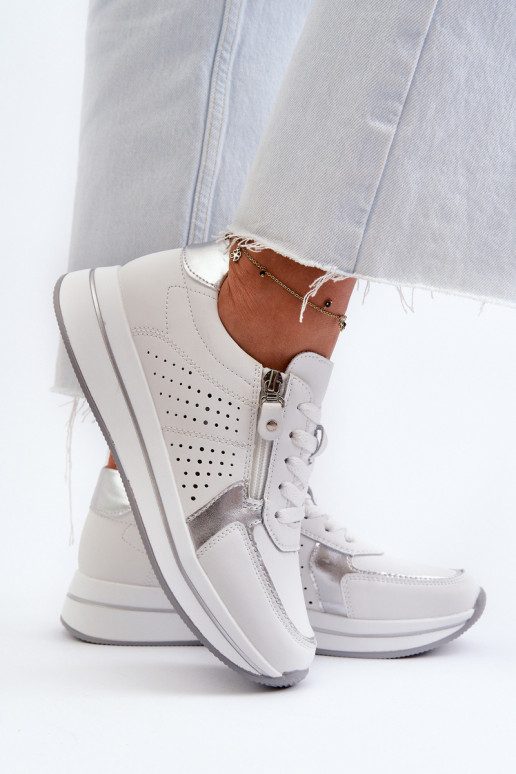     modeļa apavi ar platformu baltas krāsas Ligustra