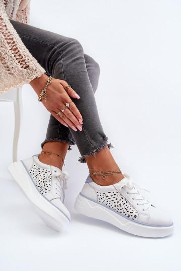 Sneakers modeļa apavi ar platformu baltas krāsas Peilaeno 2