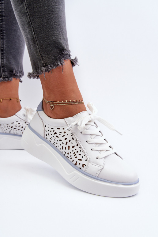 Sneakers modeļa apavi ar platformu baltas krāsas Peilaeno