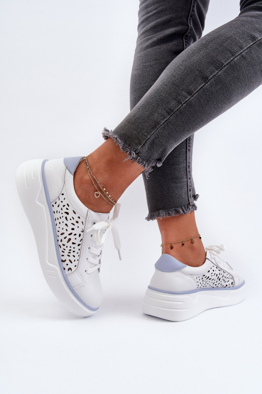 Sneakers modeļa apavi ar platformu baltas krāsas Peilaeno