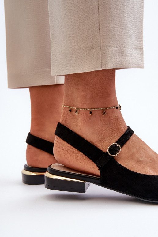 Balerīnas Apavi ar spicu purngalu Sergio Leone SK831 melnas krāsas