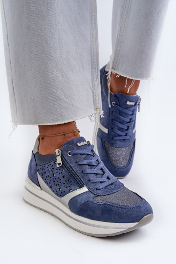 Sneakers modeļa apavi ar platformu INBLU IN000372 Zilas krāsas