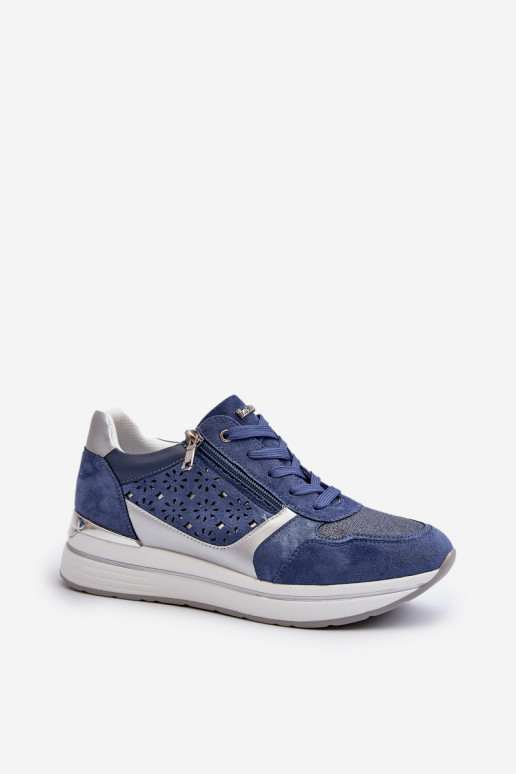 Sneakers modeļa apavi ar platformu INBLU IN000372 Zilas krāsas Sneakers modeļa apavi ar platformu INBLU IN000372 Zilas krāsas