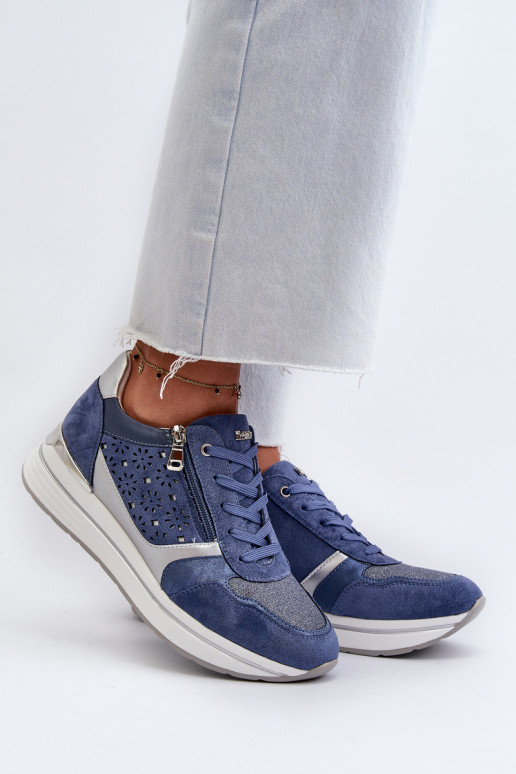 Sneakers modeļa apavi ar platformu INBLU IN000372 Zilas krāsas Sneakers modeļa apavi ar platformu INBLU IN000372 Zilas krāsas