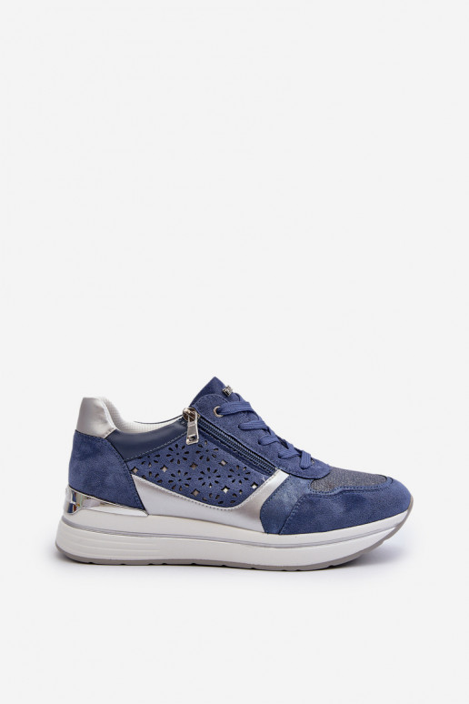 Sneakers modeļa apavi ar platformu INBLU IN000372 Zilas krāsas Sneakers modeļa apavi ar platformu INBLU IN000372 Zilas krāsas