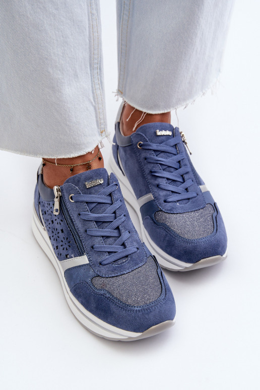 Sneakers modeļa apavi ar platformu INBLU IN000372 Zilas krāsas Sneakers modeļa apavi ar platformu INBLU IN000372 Zilas krāsas