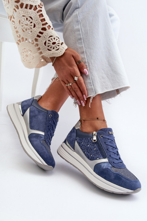 Sneakers modeļa apavi ar platformu INBLU IN000372 Zilas krāsas Sneakers modeļa apavi ar platformu INBLU IN000372 Zilas krāsas