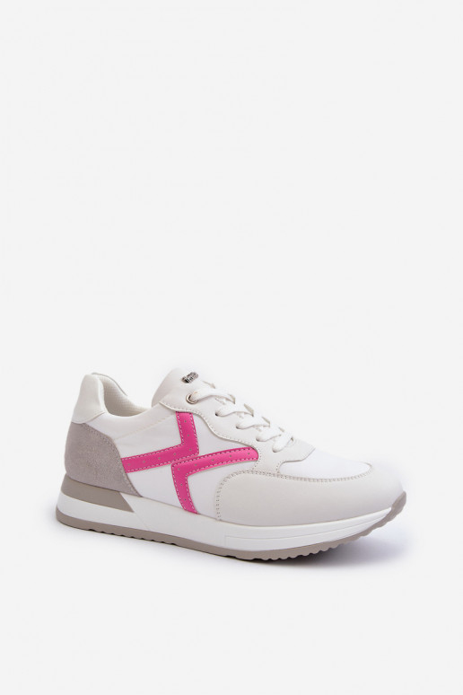 Sneakers modeļa apavi ar platformu INBLU IN000362 baltas krāsas Sneakers modeļa apavi ar platformu INBLU IN000362 baltas krāsas