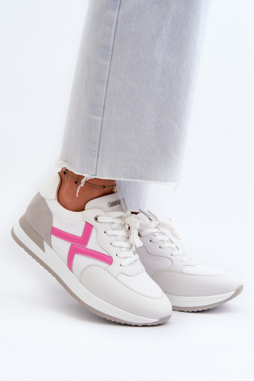 Sneakers modeļa apavi ar platformu INBLU IN000362 baltas krāsas Sneakers modeļa apavi ar platformu INBLU IN000362 baltas krāsas