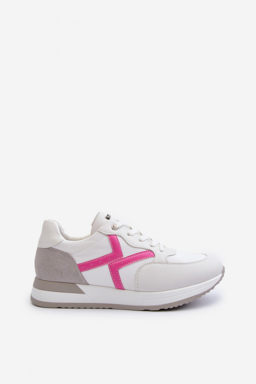 Sneakers modeļa apavi ar platformu INBLU IN000362 baltas krāsas Sneakers modeļa apavi ar platformu INBLU IN000362 baltas krāsas