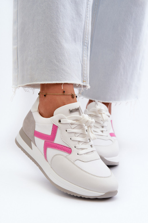 Sneakers modeļa apavi ar platformu INBLU IN000362 baltas krāsas Sneakers modeļa apavi ar platformu INBLU IN000362 baltas krāsas