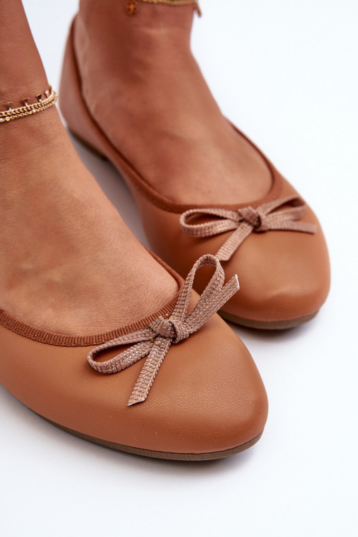 Balerīnas Eko ar bantītēm brūnas krāsas Sandelal Balerīnas Eko ar bantītēm brūnas krāsas Sandelal