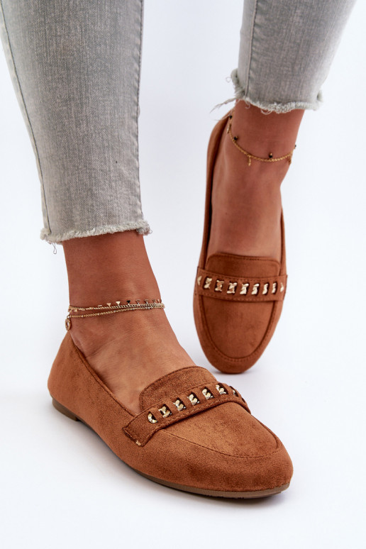 Spīdīgi mokasīni brūnas krāsas Aredilla