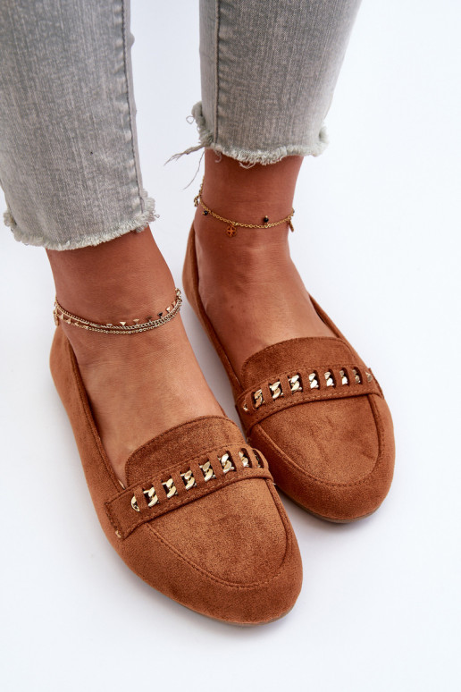 Spīdīgi mokasīni brūnas krāsas Aredilla