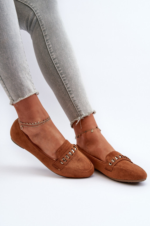 Spīdīgi mokasīni brūnas krāsas Aredilla