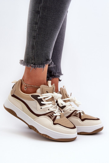 Sneakers modeļa apavi ar platformu brūnas krāsas Etnaria