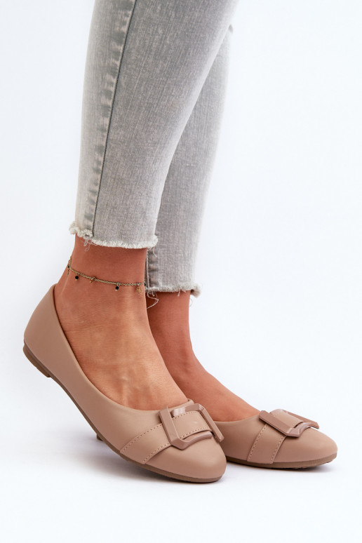 Balerīnas ar siksniņām Eko smilšu krāsas Cadwenla