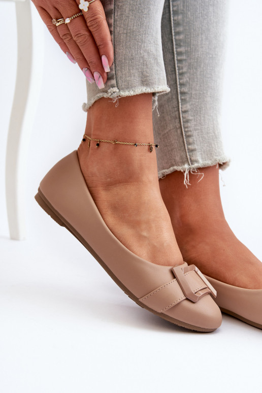 Balerīnas ar siksniņām Eko smilšu krāsas Cadwenla