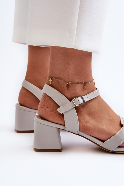 Sieviešu basenes ar papēdi no eko ādas Sergio Leone SK894 Pelēkas krāsas