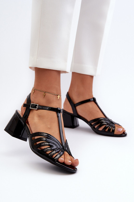 Laque  Elegantas augstpapēžu sandales Sergio Leone SK880 Melns