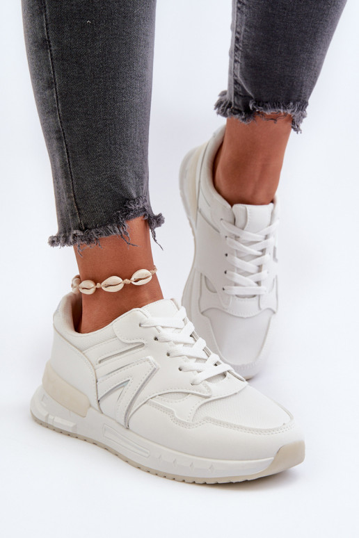 Sneakers modeļa apavi no eko ādas baltas krāsas Vinelli