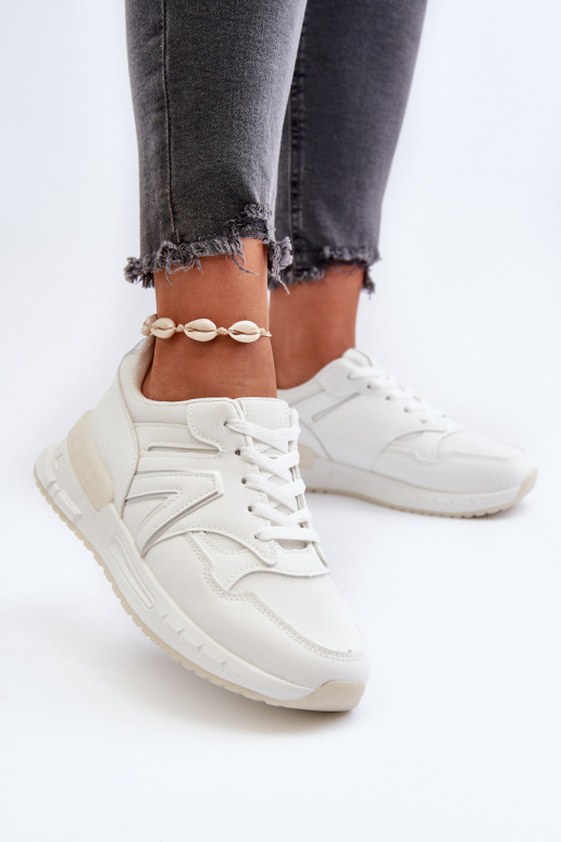 Sneakers modeļa apavi no eko ādas baltas krāsas Vinelli