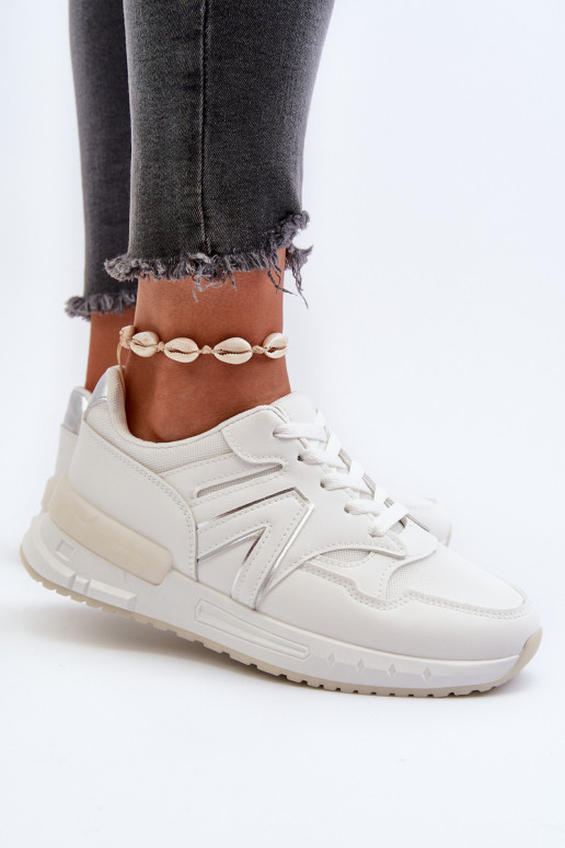 Sneakers modeļa apavi no eko ādas baltas krāsas Vinelli