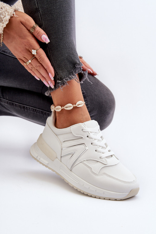 Sneakers modeļa apavi no eko ādas baltas krāsas Vinelli