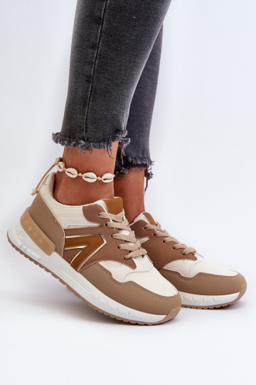 Sneakers modeļa apavi no eko ādas brūnas krāsas Vinelli