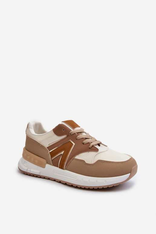 Sneakers modeļa apavi no eko ādas brūnas krāsas Vinelli