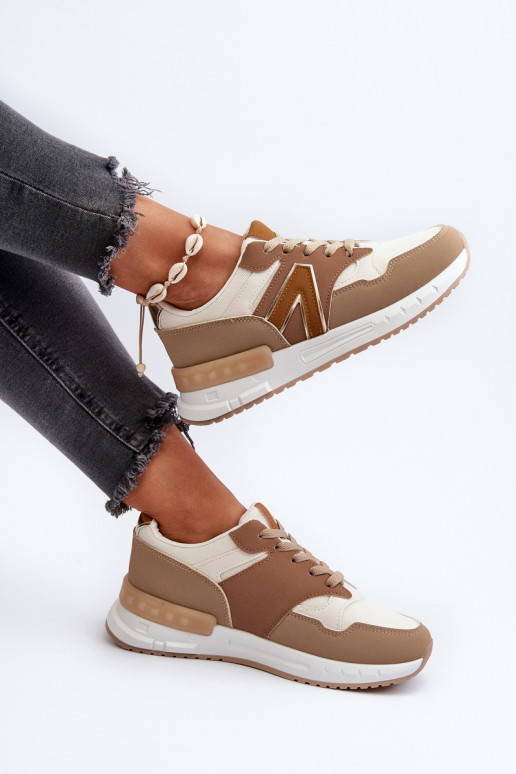 Sneakers modeļa apavi no eko ādas brūnas krāsas Vinelli