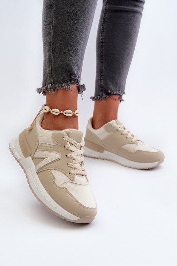 Sneakers modeļa apavi no eko ādas smilšu krāsas Vinelli