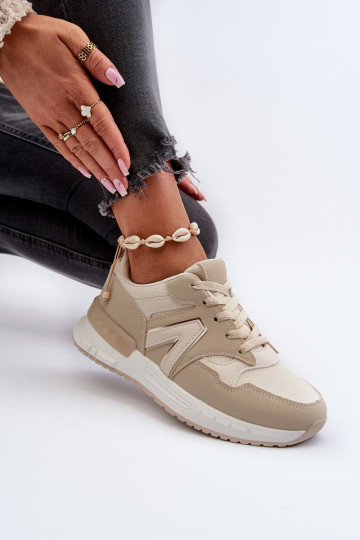 Sneakers modeļa apavi no eko ādas smilšu krāsas Vinelli 2