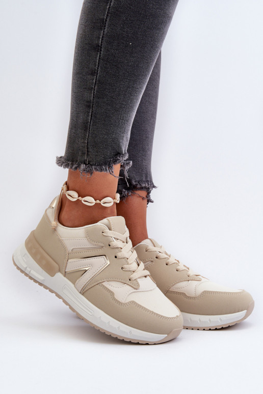 Sneakers modeļa apavi no eko ādas smilšu krāsas Vinelli