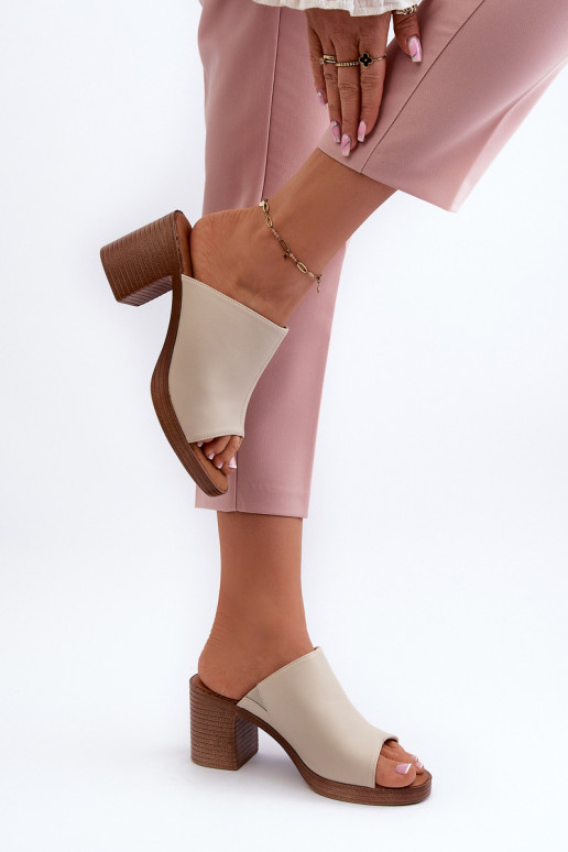 Eleganta stila  sieviešu čības ar papēdi smilšu krāsas Varnila