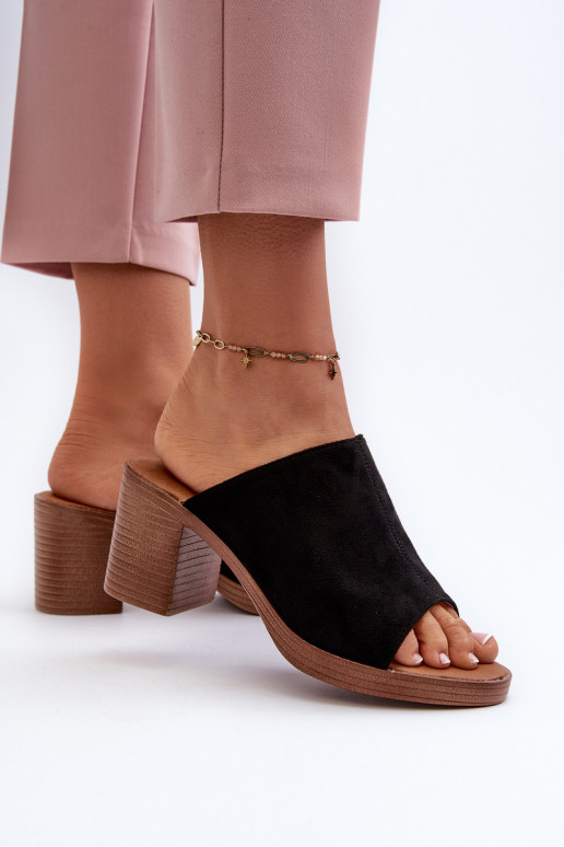 Eleganta stila  sieviešu čības ar papēdi Melns Varnila