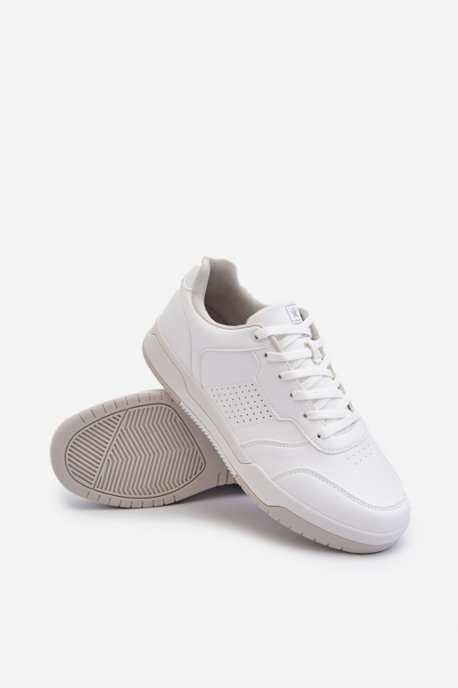 Sneakers modeļa apavi no eko ādas baltas krāsas Radikalle