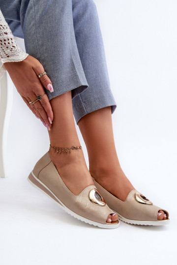 Kurpes  ar ornamentiem Eko   Zelta krāsas Biolita